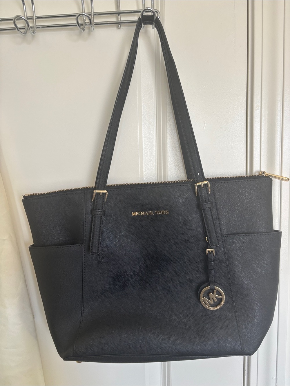 Michael Kors Black Tote with Gold Hardware